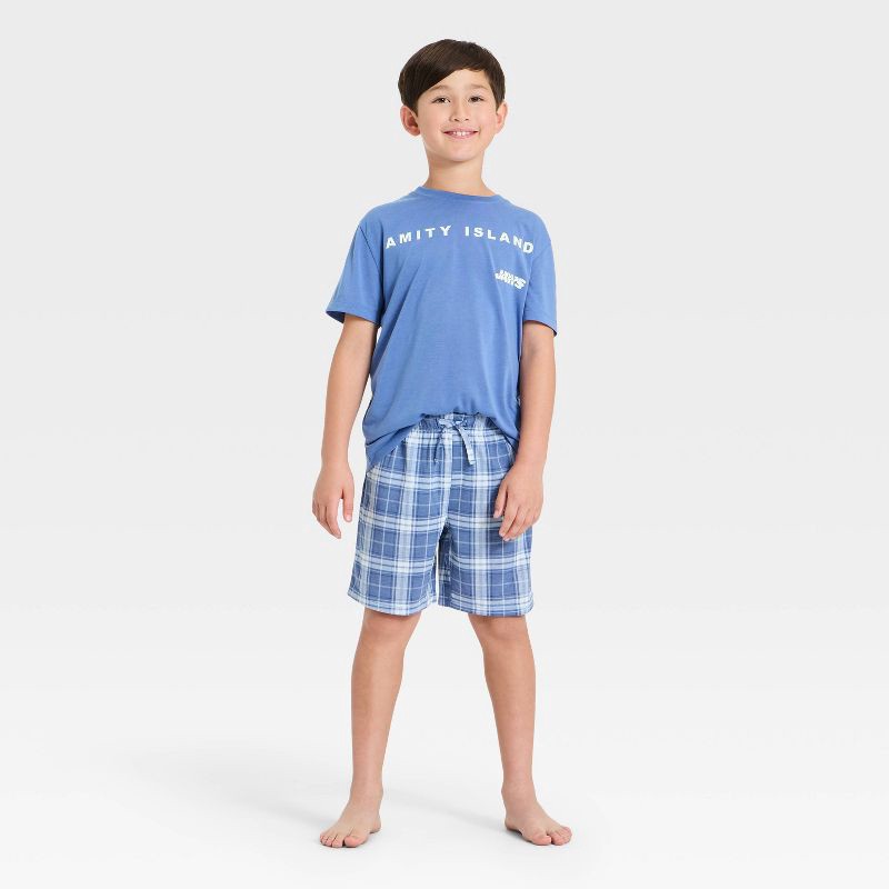 slide 1 of 4, Boys' Jaws 2pc T-Shirt and Shorts Pajama Set - Blue XL, 2 ct