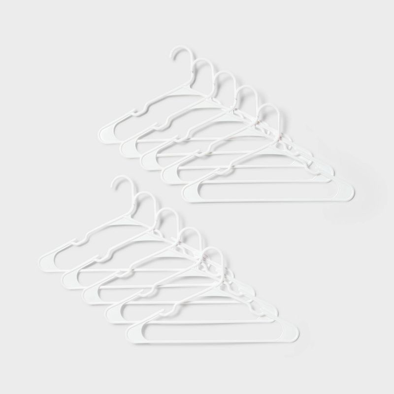 slide 1 of 3, 50pk Plastic Hanger White - Brightroom™, 50 ct