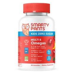 SmartyPants Zero Sugar Kids' Multivitamins & Omegas Gummies - 60ct