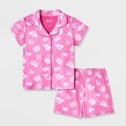 Toddler Girls' Barbie Coat Pajama Set 2pc - Pink 5T