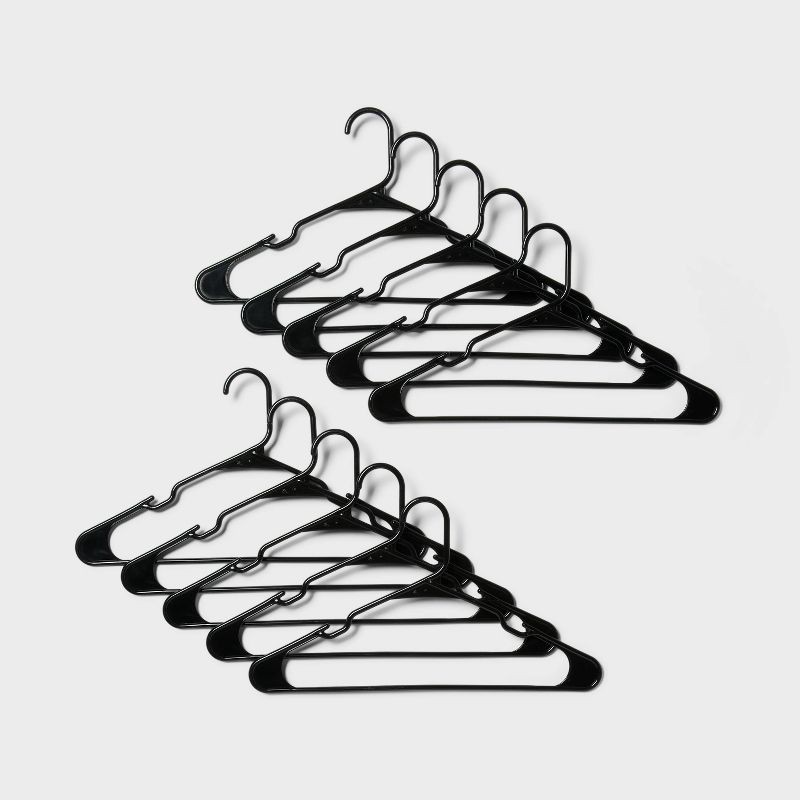 slide 1 of 3, 50pk Plastic Hangers Black - Brightroom™, 50 ct