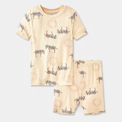 Toddler 2pc Animal Planet Zebras Under the Sun Pajama Set - Light Yellow 3T