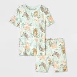 Toddler 2pc Animal Planet Animals in the Wild Pajama Set - Light Green 4T
