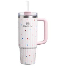 Stanley 30 oz Stainless Steel H2.0 FlowState Quencher Tumbler Pink Starry Stripes