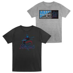 MLB Miami Marlins Toddler 2-pack Poly T-Shirt - 3T