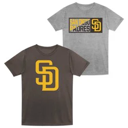 MLB San Diego Padres Toddler 2-pack Poly T-Shirt - 3T