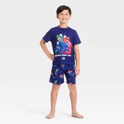 Boys' Super Mario Galaxy 2pc T-Shirt and Pajama Set - Blue XS