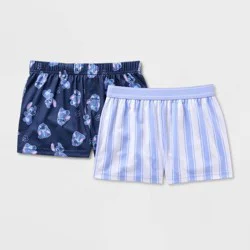 Girls' Lilo & Stitch 2pk Pajama Shorts - Blue M