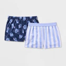Girls' Lilo & Stitch 2pk Pajama Shorts - Blue M
