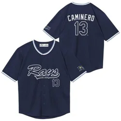 MLB Tampa Bay Rays Junior Caminero Youth Wordmark Jersey - XS