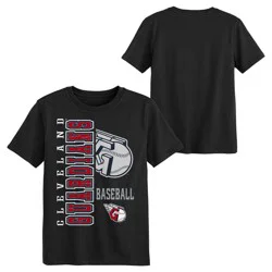 MLB Cleveland Guardians Youth Black Cotton T-Shirt - XS