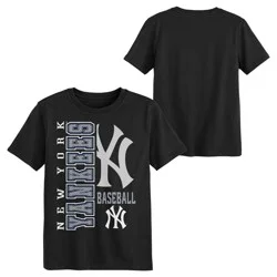MLB New York Yankees Youth Black Cotton T-Shirt - XS