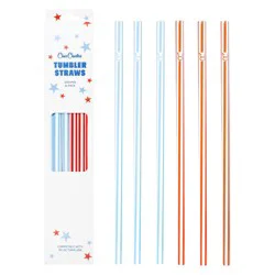 CharCharms 6pk 4th of July Striped Straws