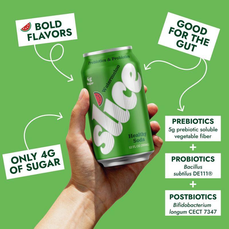 slide 4 of 9, Slice Watermelon Healthy Soda - 12 fl oz Can, 12 fl oz