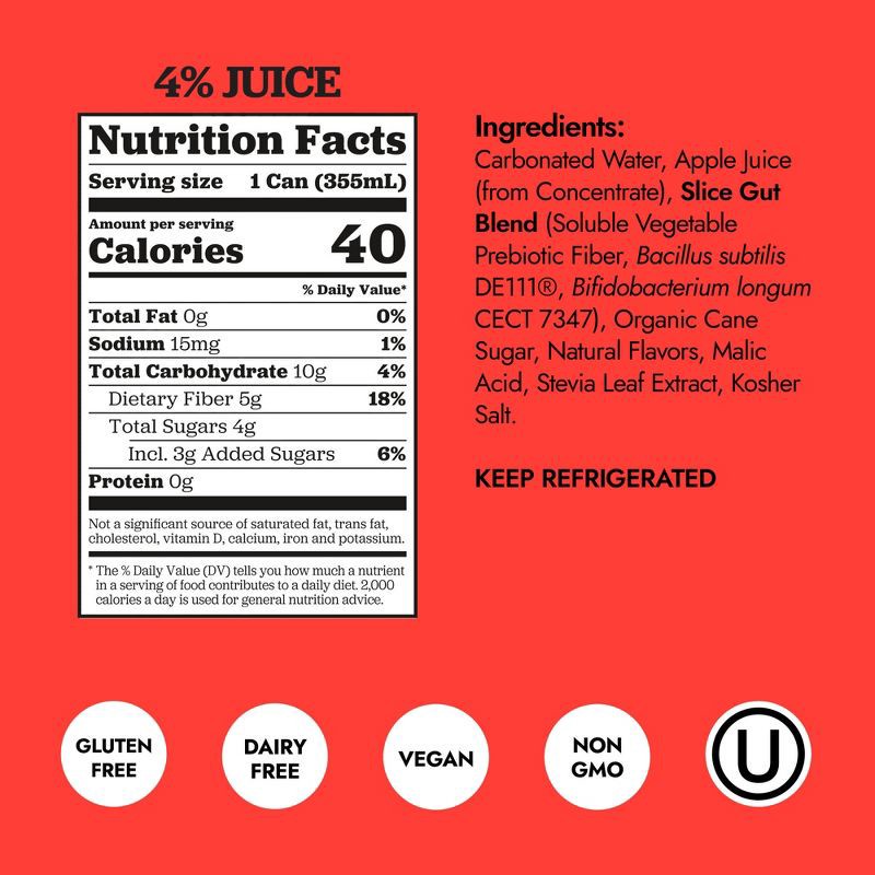 slide 2 of 6, Slice Apple Healthy Soda - 12 fl oz Can, 12 fl oz