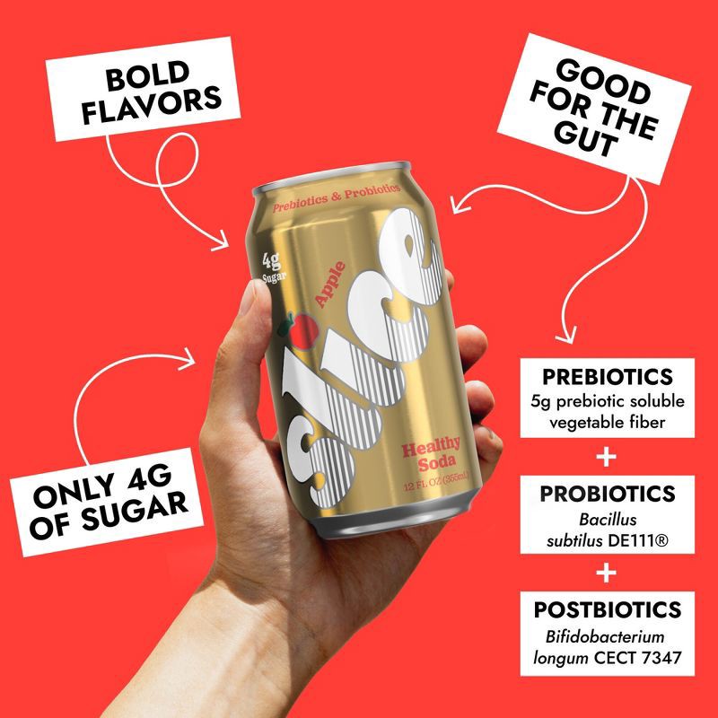 slide 4 of 6, Slice Apple Healthy Soda - 12 fl oz Can, 12 fl oz