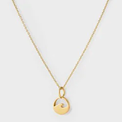 Tiny Tags 14K Ion Plated Wave Necklace