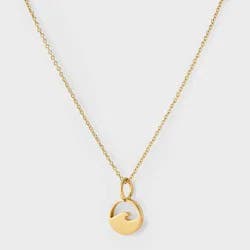 Tiny Tags 14K Ion Plated Wave Necklace