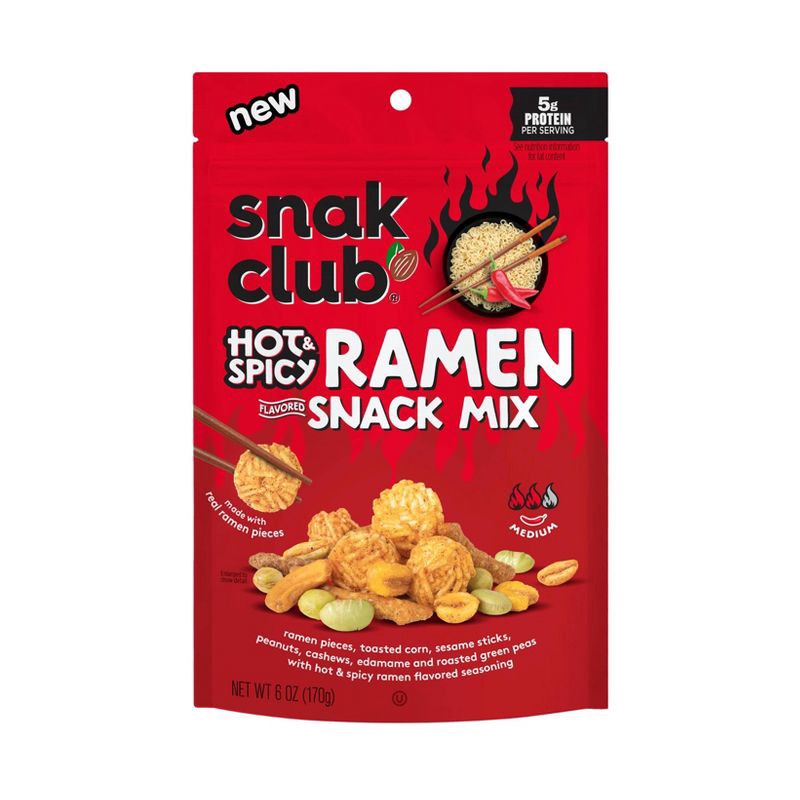 slide 1 of 3, Snak Club Spicy Ramen Snack Mix - 6oz, 6 oz