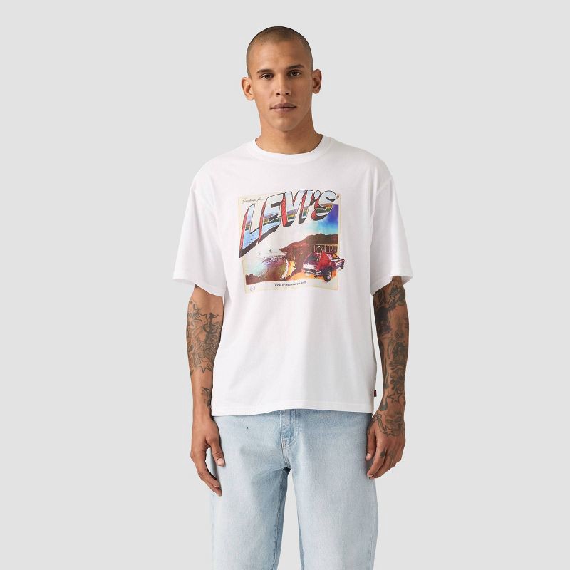 slide 1 of 3, Levi's® Men's Coastal Postcard Short Sleeve T-Shirt - White L, 1 ct