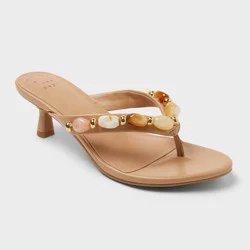 Women's Jade Heels with Memory Foam Insole - A New Day™ Sand 9.5