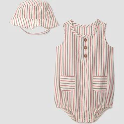 Carter's Just One You® Baby Boys' Striped Americana Bubble Romper and Hat Set - Blue/Red 3M