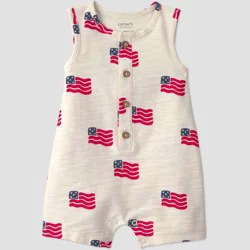 Carter's Just One You® Baby Boys' USA Americana Romper - Cream 9M