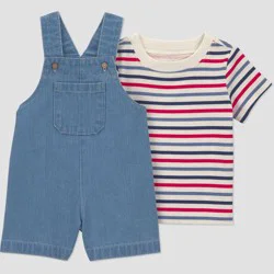 Carter's Just One You® Baby Boys' Multi Striped Americana Overalls Set - Blue Newborn