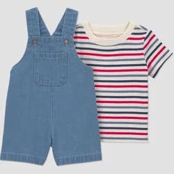 Carter's Just One You® Baby Boys' Multi Striped Americana Overalls Set - Blue 12M
