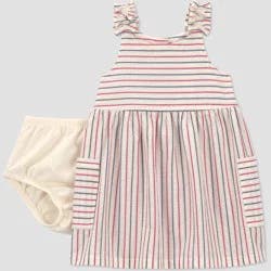 Carter's Just One You® Baby Girls' Multi Striped Americana Dress - White/Blue/Red 9M