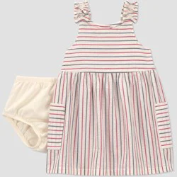 Carter's Just One You® Baby Girls' Multi Striped Americana Dress - White/Blue/Red 18M