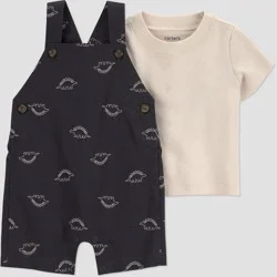 Carter's Just One You® Baby Boys' Dinosaur Shortalls Set - Black 12M