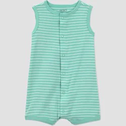 Carter's Just One You® Baby Boys' Striped Romper - Green 6M