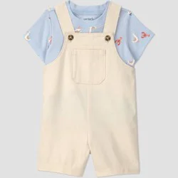 Carter's Just One You® Baby Boys' Seagull T-Shirt and Shortalls Set - Ivory 9M