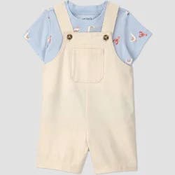 Carter's Just One You® Baby Boys' Seagull T-Shirt and Shortalls Set - Ivory 9M
