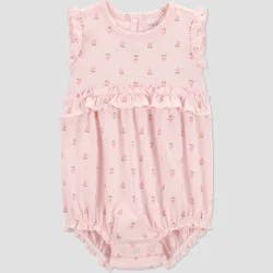 Carter's Just One You® Baby Girls' Geo Ruffle Bubble Romper - Pink 6M