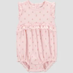 Carter's Just One You® Baby Girls' Geo Ruffle Bubble Romper - Pink 12M