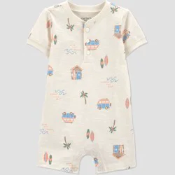 Carter's Just One You® Baby Boys' Van Graphic Romper - Cream 6M