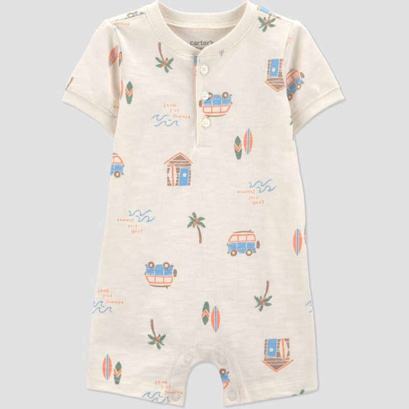 slide 1 of 5, Carter's Just One You® Baby Boys' Van Graphic Romper - Cream 18M, 1 ct