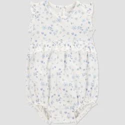 Carter's Just One You® Baby Girls' Floral Bubble Romper - Blue/Ivory 18M