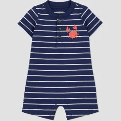 Carter's Just One You® Baby Boys' Striped Crab Romper - Navy Blue 9M
