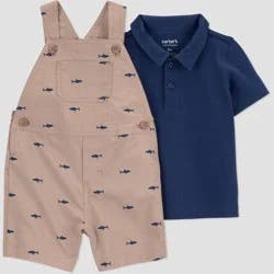 Carter's Just One You® Baby Boys' Shark Shortalls - Navy Blue 9M