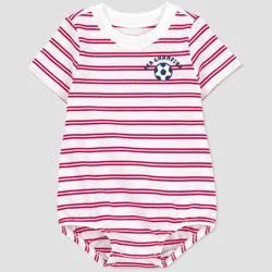 Carter's Just One You® Baby Boys' Striped USA Bubble Romper - White/Red 9M