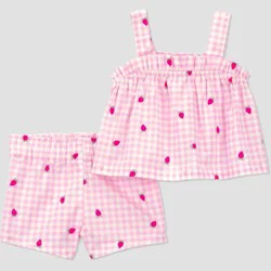 Carter's Just One You® Baby Girls' 2pc Strawberry T-Shirt and Shorts Set - Pink 12M