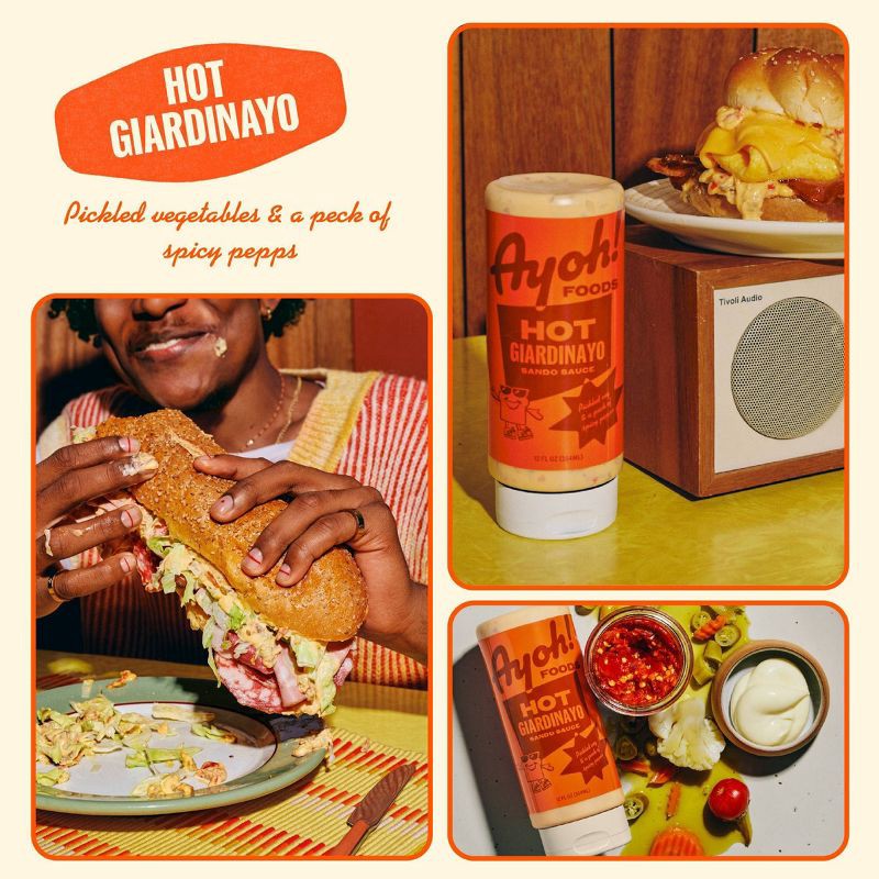 slide 5 of 5, Ayoh! Hot Giardinayo Sando Sauce - 12 fl oz, 12 fl oz
