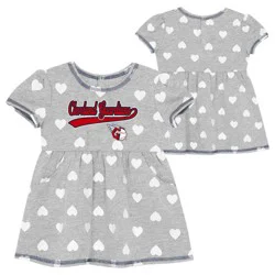 MLB Cleveland Guardians Toddler Girls Gray Dress - 4T