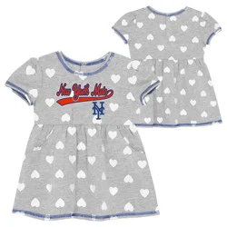 MLB New York Mets Toddler Girls Gray Dress - 3T