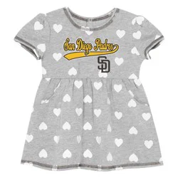 MLB San Diego Padres Toddler Girls Gray Dress - 2T