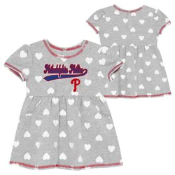 MLB Philadelphia Phillies Infant Girls Gray Dress - 12M