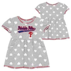 MLB Philadelphia Phillies Toddler Girls Gray Dress - 4T
